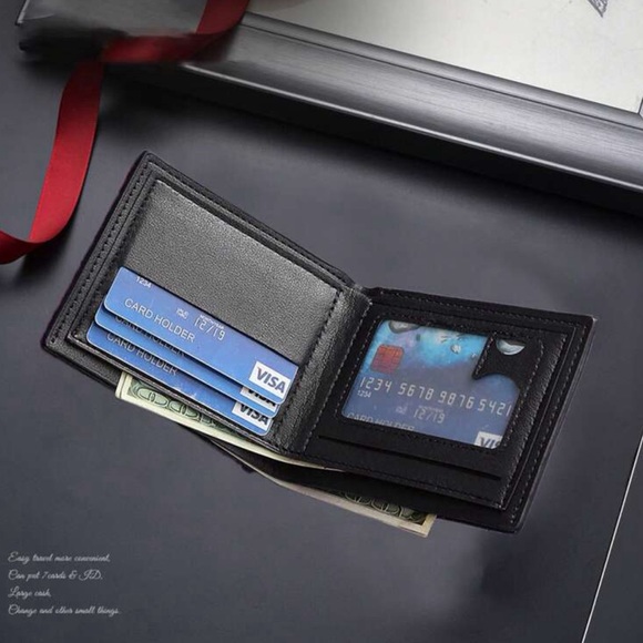 1pc Brown Men's Short Wallet, Large Capacity Multi-card Slot Purse - Picture 2 of 4